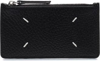 Maison Margiela Black Four-Stitch Textured Wallet