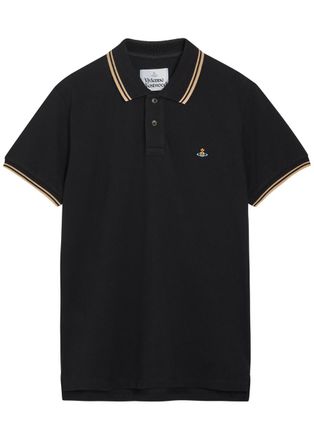 Vivienne Westwood Logo-embroidered Piqu&eacute; Cotton Polo Shirt - Black - XL