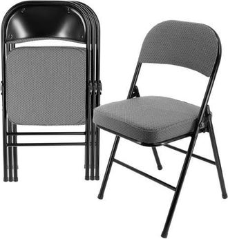 Elama 4 Piece Metal Folding Chair with 2.2 Inch Padded Seats in Gray in Grey at Nordstrom
