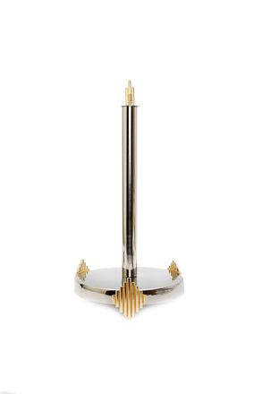 Classic Touch Paper Towel Holder with Gold Symmetrical Design