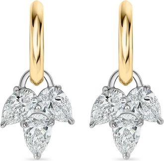 Phillips House 18kt geelgouden oorbellen met diamant en blad