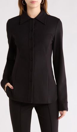 Favorite Daughter The Call Me Back Button-Up Blouse in Black at Nordstrom, Size X-Small
