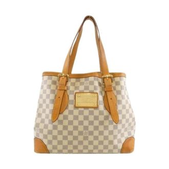 Louis Vuitton Pre-owned Tote Bags, male, Beige, Size: ONE SIZE Pre-owned Hampstead Damier Azur Tote Bag