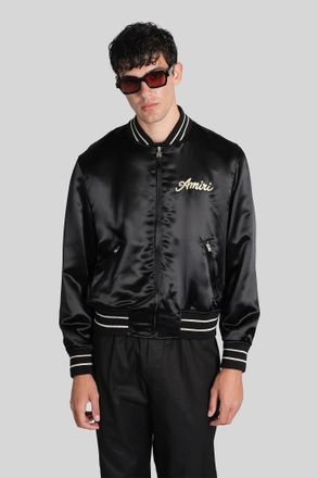 Amiri Bomber Jacket In Black Viscose