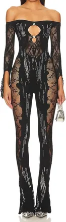 Poster Girl Adella Shapewear Off The Shoulder Jumpsuit In Black
