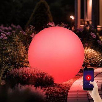 Globo Lighting Lampada da giardino intelligente a LED per esterni, dimmerabile, plug-in, con sfere elettriche per il giardino, cambio colore RGB, picchetto da terra