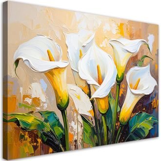 Artgeist Quadro Su Tela, Calla Bianca Fiori Dipinti - 120x80