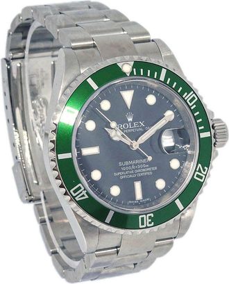 Rolex Oyster Perpetual Submariner Kermit Date Automatic Watch Stainless Steel 40