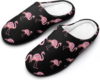Generic Flamingo in Diamond Dress Cotton Slippers for Women Indoor Outdoor Slipper Slip-On Memory Foam Home Shoes