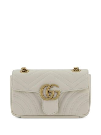 Gucci mini GG Marmont shoulder bag - women - Calf Suede/Calf Leather - One Size - Neutrals