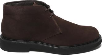 Rossano Bisconti Elegante Enkellaarsjes - Heren - Veterlaarzen - Bruin - 45 EU - Leer - Schoenen
