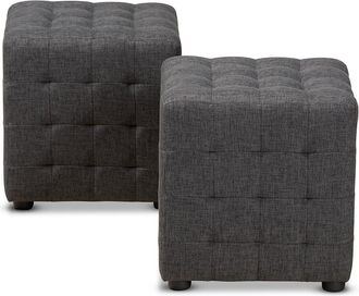 Baxton Studio Dnu Baxton Studio Set Of 2 Elladio Ottomans