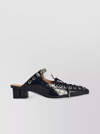 Ganni lace-up mules