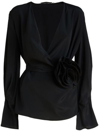 Simona Corsellini Shirt met ruches - Zwart