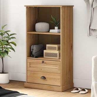 Berkfield Home Bookcase VIGO 60x35x114.5 cm Solid Wood Pine in Brown