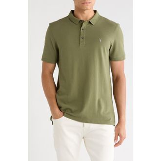 AllSaints Form Cotton Polo in Eden Green at Nordstrom Rack, Size Xx-Large