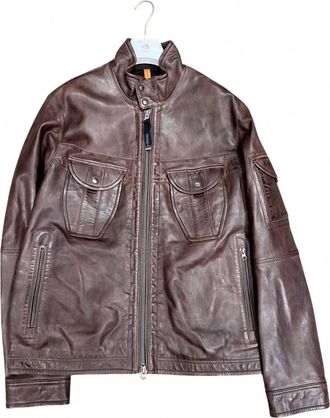 Parajumpers Mens Tambor Leather Jacket In Brown