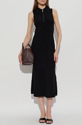 Victoria Beckham Ribbed Sleeveless Dress, Womens, Black