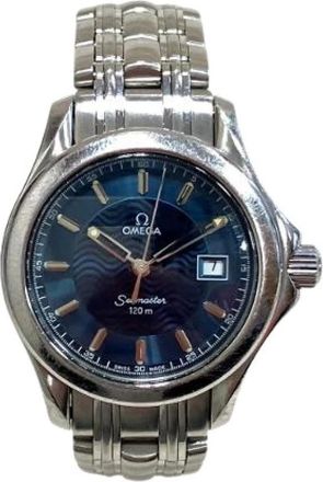 Omega Pre-owned Watches, female, Blue, Size: ONE SIZE Pre-owned Seamaster Stainless Steel Wristwatch 2571.81