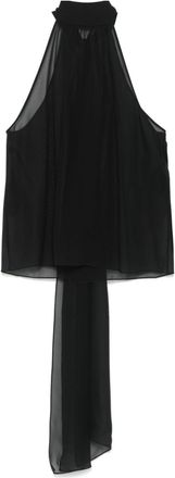 Tom Ford semi-sheer silk blouse - women - Silk - 38 - Black