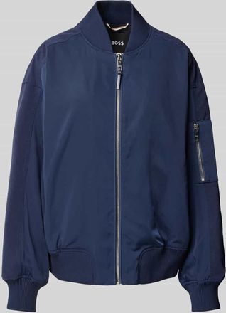HUGO BOSS Bomberjacke mit Stehkragen Modell Pelinda in Marine, Gr&ouml;&szlig;e 40