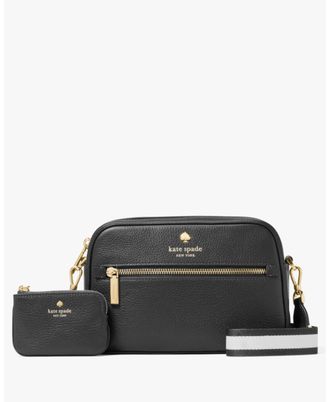 Kate Spade New York Womens Emma Pebbled Leather Small Camera Bag - Black - One Size