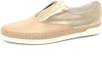 Tod's Rafia leren schoenen- Made in Italy - Dames - Sneakers - Beige - 36 EU - Leer - Schoenen