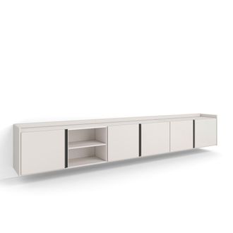 Skraut Home Skraut Home - Mueble Tv, Televisi&oacute;n, Muebles De Sal&oacute;n, Almacenaje, 309x35x50cm, Para Tv Hasta 80, Colgado, Suspendido, Estilo Moderno, Beige