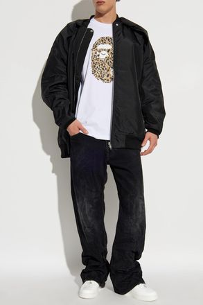 A Bathing Ape T-shirt With Printed Logo, Mens, White