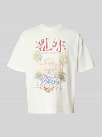 Jack & Jones T-Shirt mit Motiv-Print Modell MENTON in Ecru, Gr&ouml;&szlig;e XXL