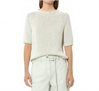 Luisa Cerano Crew Neck Cotton Sweater In Mint Green