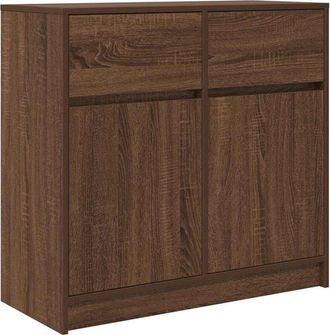 vidaXL Vidaxl - Sideboard with Drawer Brown Oak 80x34x76 cm Engineered Wood
