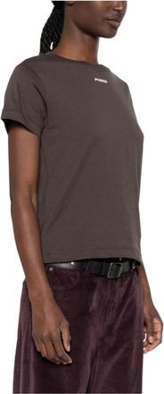 Pinko Basico T-shirt - Dames - T-shirts - Bruin - S - Katoen - Tops