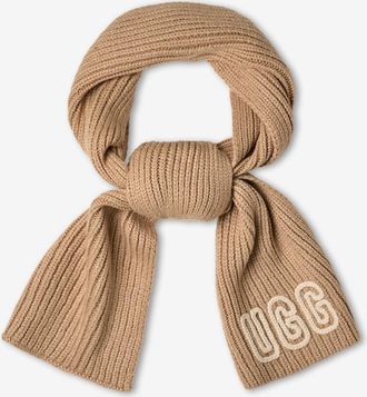 UGG Rechteckiger Strickschal mit gesticktem Logo