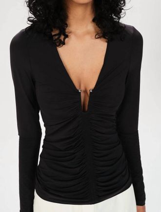 Maria Cher Alberti Bailey Long Sleeve Top In Black