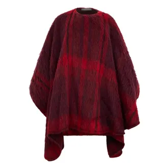 Alberta Ferretti Jassen, Dames, Bruin, M, Wol, Wijde Wol Cape