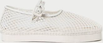 Loeffler Randall Womens Rita Netted Mary Jane Flatform In White