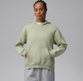 Nike Jordan Womens Jordan Brooklyn Fleece Pullover Hoodie in Green | FV7071-371