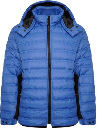 KAM Quilted Bubble Jacket Long Sleeve Hood Zip Up Pocket Mens Plus Size KV138 (UK, Alpha, 3XL, Plus, Regular, Royal Blue)