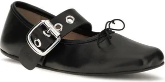 Vivienne Westwood Womens Black Calf Leather Bos Taurus Ballet Flats