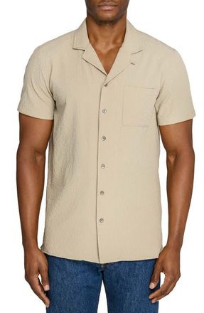 W.R.K Seersucker Camp Shirt in Tan at Nordstrom, Size Xx-Large