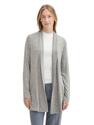 Tom Tailor Shirtjacke TOM TAILOR, Damen, Gr. XS (34), grau (medium silber grau melange), Obermaterial: 80% Viskose, 17% Polyester, 3% Elasthan, meliert, regular 