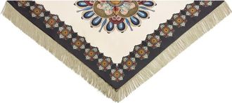 La DoubleJ Sciarpa con frange a fiori - Verde