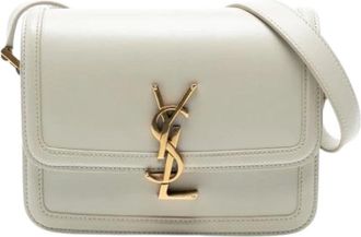 Saint Laurent Pre-owned Cross Body Bags, female, White, Size: ONE SIZE Pre-owned Leather Crossbody Bag
