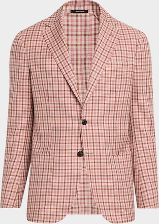 Sartorio Men & apos;s Micro-Check Wool & Silk Two-Button Sport Coat