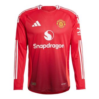 adidas Manchester United 24/25 Long Sleeve Authentic Home Soccer Jersey Asia Sizing Mufc Red IT1988