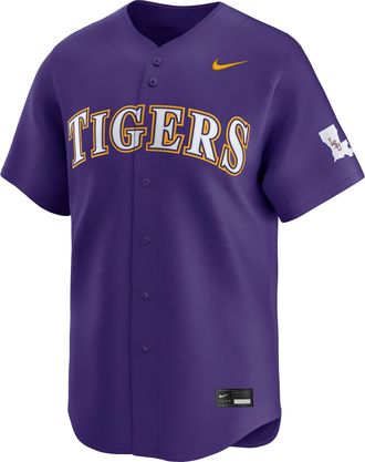 Nike LSU Wordmark Nike Mens College Limited Baseball Jersey in Purple | UNBB0HWELSN-0YS