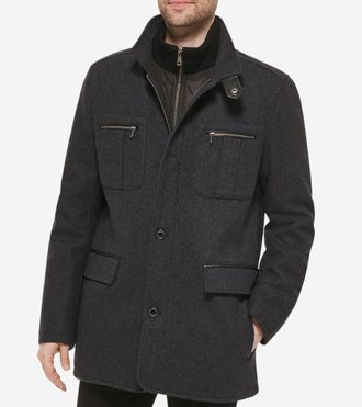 Cole Haan Mens Car Coat - Grey Size Medium