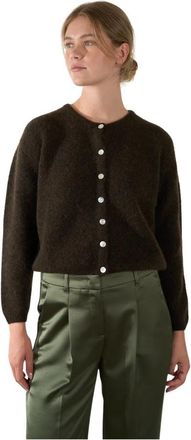 American Vintage Truien & Vesten, Dames, Bruin, L, Wol, Cropped Boxy Vest