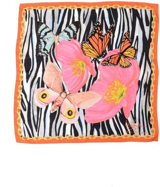 Dee Ocleppo Red Zebra Silk Scarf